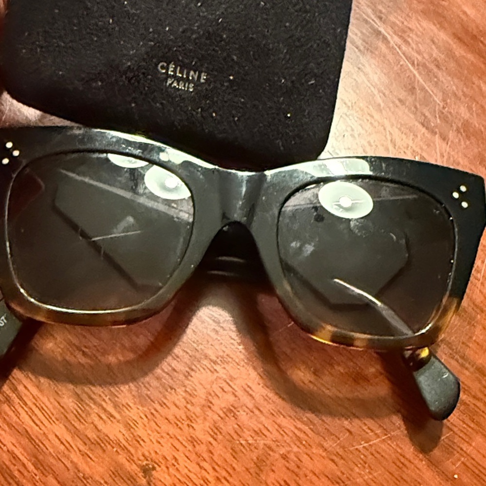 Celine Black Sunglasses with Silver Detail - Picture 4 of 4